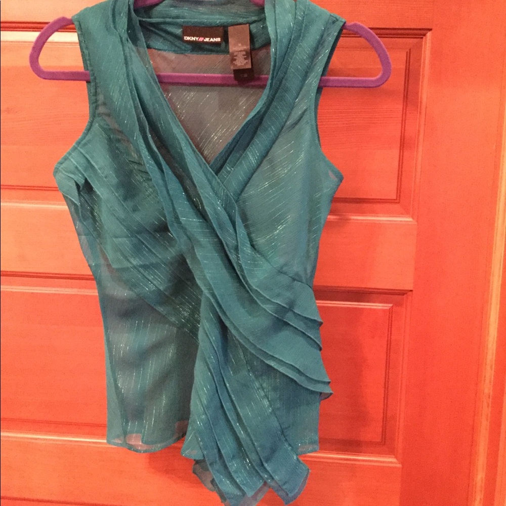 DKNY, Teal sleeveless Shirt, Size M